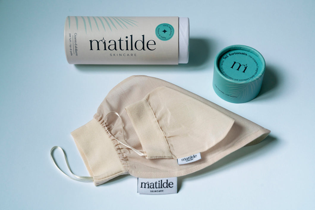 MATILDE Two Exfoliating Silk Gloves: Body+Face